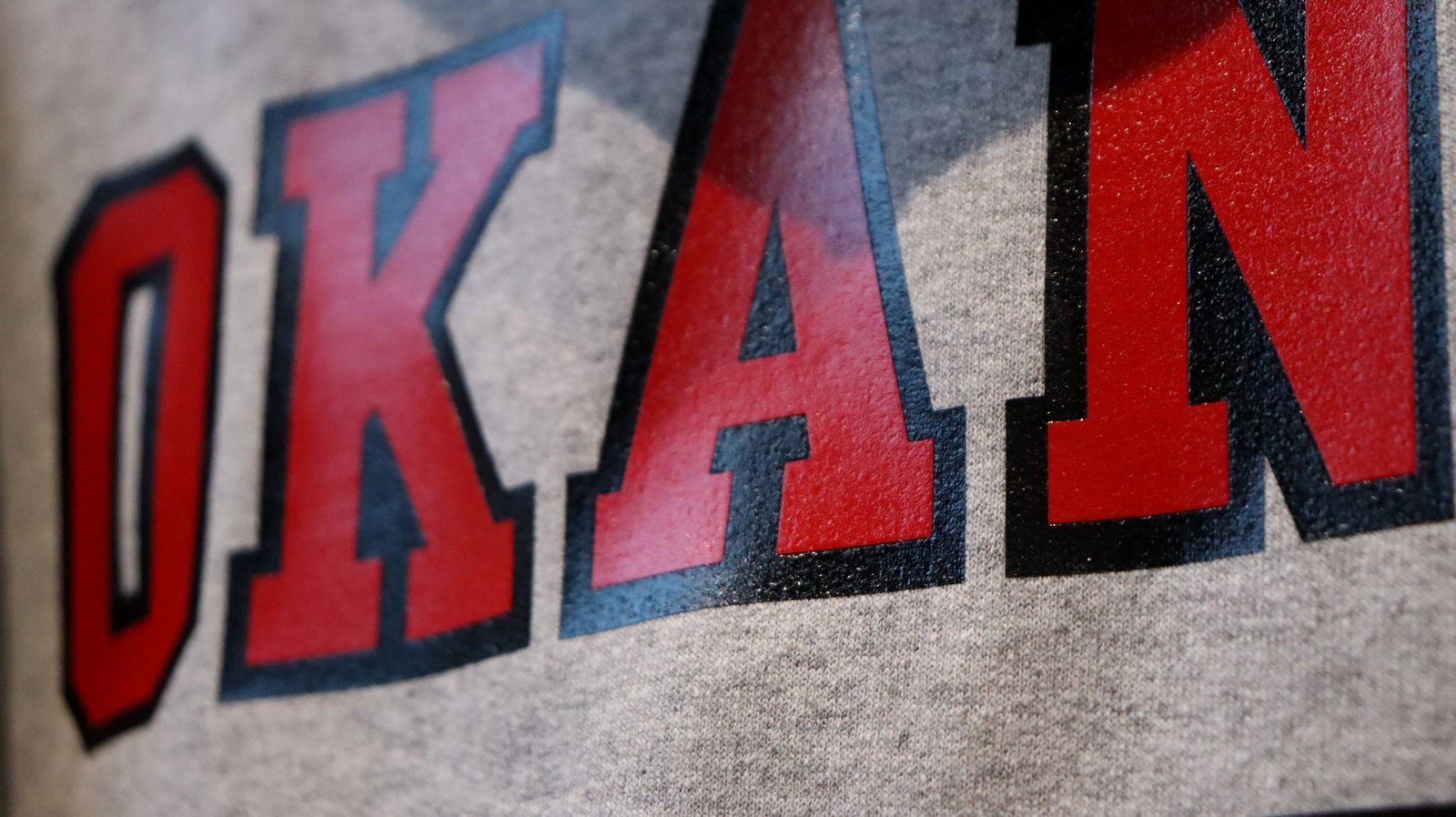 Okan &mdash; team lettering on heather fleece
